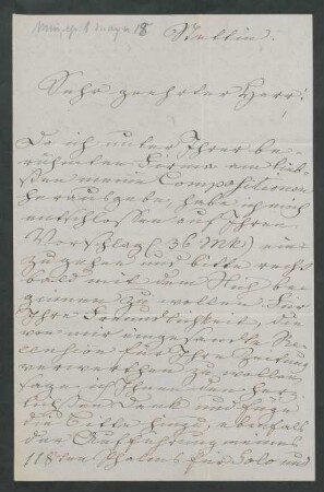Brief an Musikverlag Ed. Bote und G. Bock : 1878
