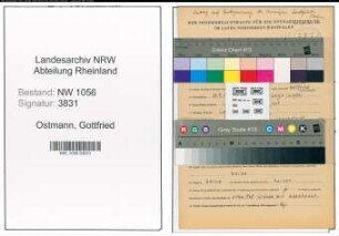 Entnazifizierung Gottfried Ostmann , geb. 30.09.1907 (Vertreter)