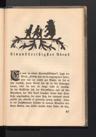 Einunddreißigster Abend