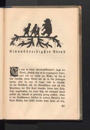 Einunddreißigster Abend