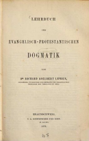 Lehrbuch der evangelisch-protestantischen Dogmatik