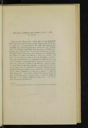 Carta de la audiencia de Panamá á S. M. - Año de 1574 (1).