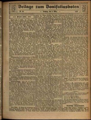 Zweite Ausgabe vom Sonntag, den 06. März 1927.