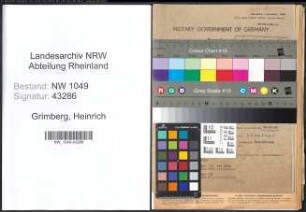 Entnazifizierung Heinrich Grimberg , geb. 14.02.1904 (Kaufmann)