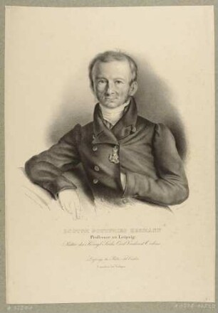 Bildnis des Leipziger Philologen Prof. Dr. Gottfried Hermann, Halbfigur, sitzend