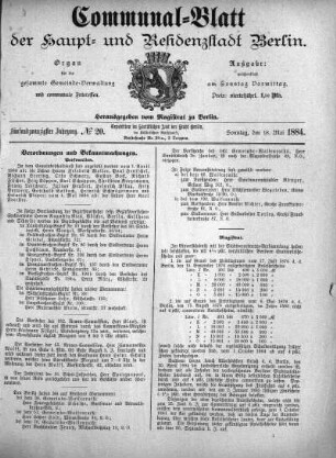 1884,20: No. 20, 18. Mai 1884