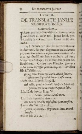 Caput II. De Translatis Januæ Significationibus.