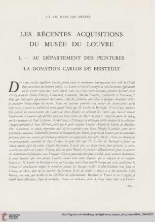 Au département des peintures : la donation Carlos de Beistegui, I