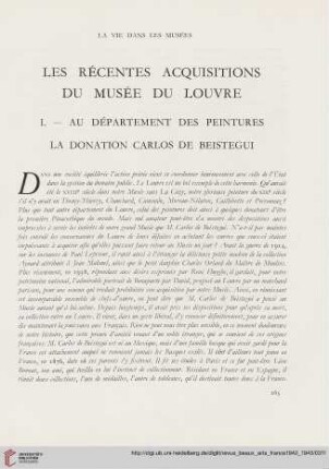 Au département des peintures : la donation Carlos de Beistegui, I