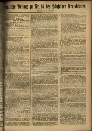 Zweite Ausgabe vom Samstag, den 21. Juli 1917.