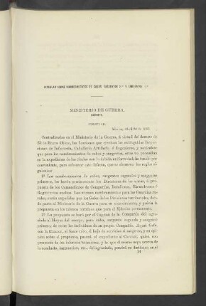 Circular Sobre Nombramientos De Cabos, Sargentos 2.OS Y Sargentos 1.OS