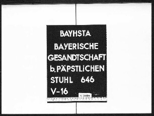 Namensverzeichnis des beim Päpstlichen Stuhl beglaubigten Diplomatischen Korps