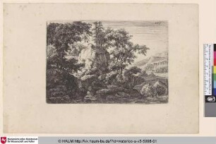 [Landschaft mit Wasserfall; The double cascade]