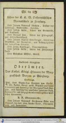 Kaiserlich-Königliche Oberämter.