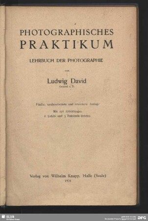 Photographisches Praktikum : Lehrbuch der Photographie