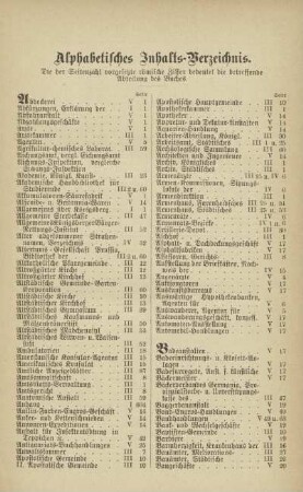 Alphabetisches Inhalts-Verzeichniß