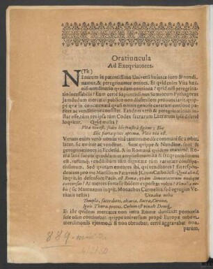 Oratiuncula Ad Exequiatores.