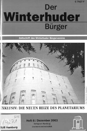 Heft 6 / Dezember 2003 : Zeitschrift des Winterhuder Bürgervereins