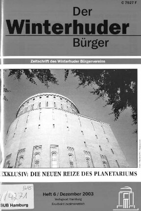 Heft 6 / Dezember 2003 : Zeitschrift des Winterhuder Bürgervereins