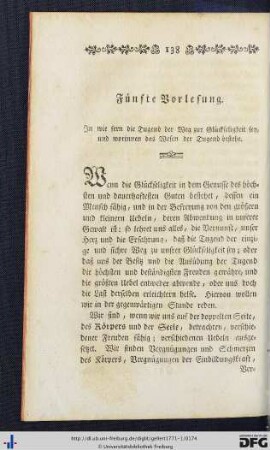 Fünfte Vorlesung.