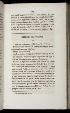 Extraits des journaux.