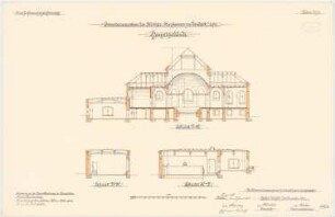 Kaserne, Landeck Erweiterung: Hauptgebäude: Querschnitte 1:100