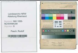 Entnazifizierung Rudolf Pasch , geb. 16.08.1901 (Landwirt)