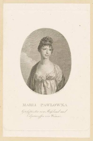 Bildnis der Maria Pawlowna Grossfürstin von Russland und Erbprinzessin von Weimar