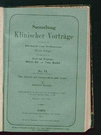 Über Neurosen und Neuropsychosen nach Trauma