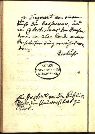 Ein Fragment von einem Buch der Nassairier und ein Catechismus der Drusen, der im zweiten Bande meiner Reisebeschreibung erwähnt wurde