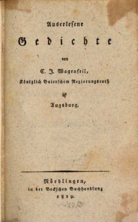 Auserlesene Gedichte