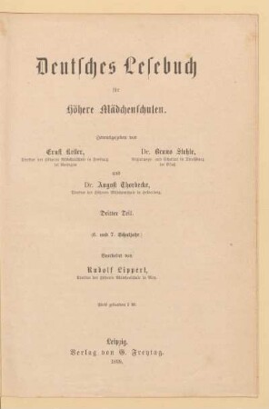 Teil 3 = (6. und 7. Schuljahr), [Schülerband]: [Teil 3 = (6. und 7. Schuljahr), [Schülerband]]