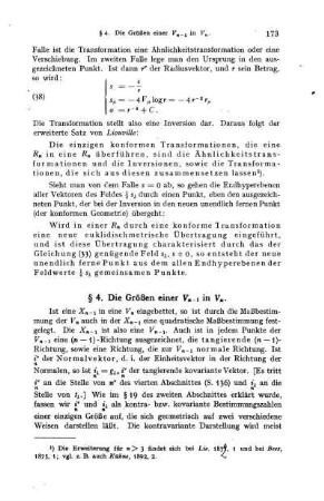 § 4. Die Größen einer Vn-1 in Vn.