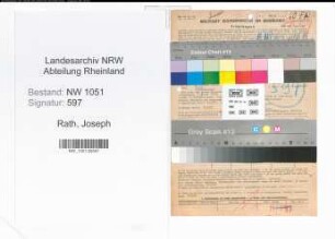 Entnazifizierung Joseph Rath , geb. 07.06.1892 (Landwirt)