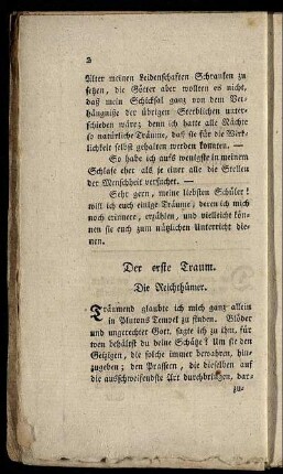 Der erste Traum. Die Reichthümer.