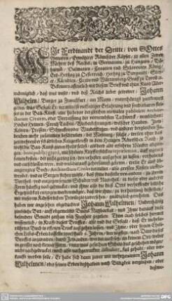 Wir Ferdinandt der Dritte/ von Gottes Gnaden...
