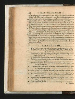 Caput VIII. De exceptione Legitimationis personarum.