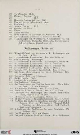 Radierungen, Stiche etc. (Nr. 500-567)