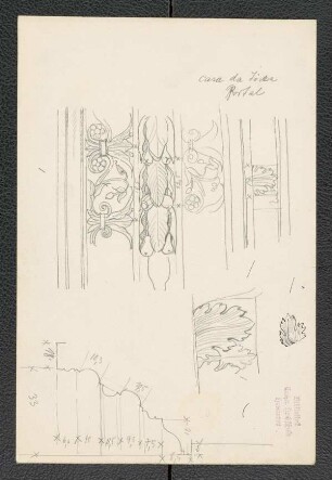 Casa da Lisca zu Verona, Portal (Rahmung), Basis der Portalpfeiler, Drachen