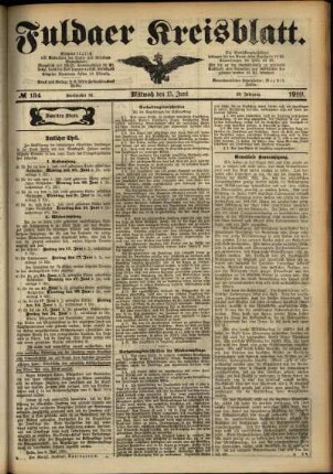 Zweite Ausgabe vom Mittwoch, den 15. Juni 1910.