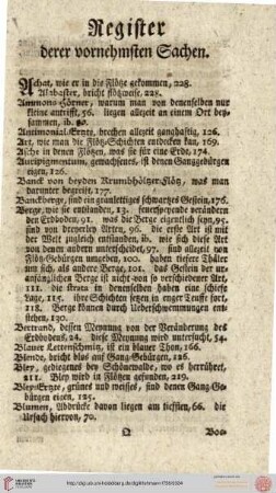 Register der vornehmsten Sachen
