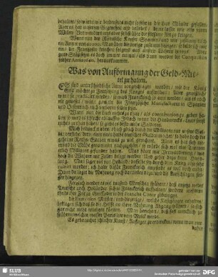 Was von Aufbringung der Geld-Mittel zu halten