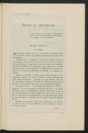 Arte y artistas : Mateo Inurria † En Madrid