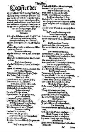 Register der Episteln vnd Euangelien [...]