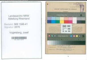 Entnazifizierung Josef Vogelsberg , geb. 15.07.1918 (Polizist)