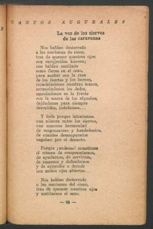 La voz de los siervos de las caravanas