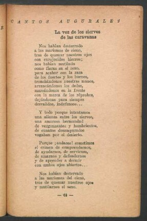 La voz de los siervos de las caravanas