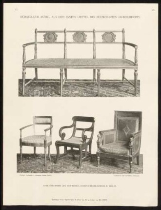 Taf. 45. Bank und drei Sessel aus dem Kgl. Kunstgewerbe-Museum zu Berlin.