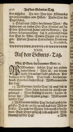 XXIX. Auf den Geburts-Tag.