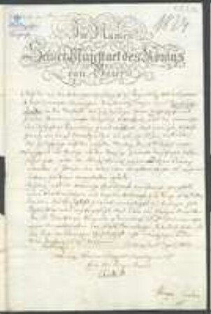 Brief von Bayern / Appellationsgericht (Amberg) an Regensburgische Botanische Gesellschaft